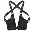 Men's Back Crossbody Bags Double Shoulder Strap Multi-Pocket Outdoor Anti-Theft Tactical Vest Chest Bag Waterproof PU Leather