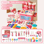 Educational Pretend Play Construction Children Home Toolbox Simulation Drill Screw Removal Puzzle Multi-Functional Assembly Toy